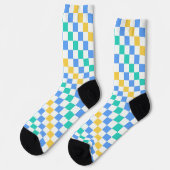 Beach day diagonal checkerboard pattern socken (Linkes Detail)