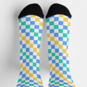 Beach day diagonal checkerboard pattern socken (Oben)