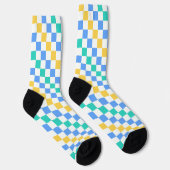 Beach day diagonal checkerboard pattern socken (Rechts)