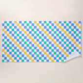 Beach day diagonal checkerboard pattern strandtuch (Vorderseite)