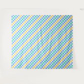 Beach day diagonal checkerboard pattern wandteppich (Vorderseite (Horizontal))