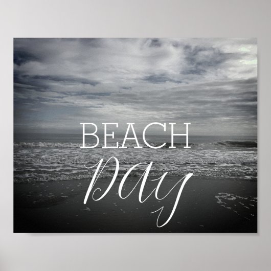 Beach Day Fotografie Foto Cloudy Fog Foggy Sky Poster (Vorne)