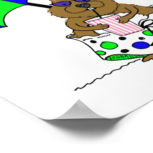 Beach Day Groundhog Poster (Ecke)