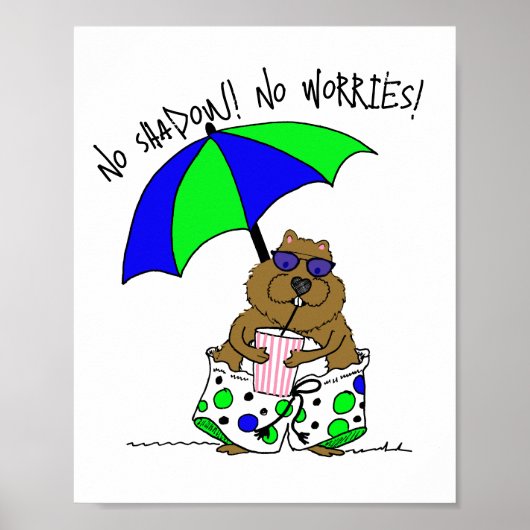 Beach Day Groundhog Poster (Vorne)