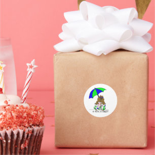 Beach Day Groundhog Runder Aufkleber