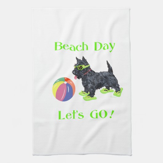 Beach Day Scottie Dog Handtuch (Vertikal)
