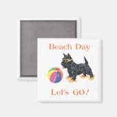 Beach Day Scottie Dog Magnet (Vorderseite/Rückseite)