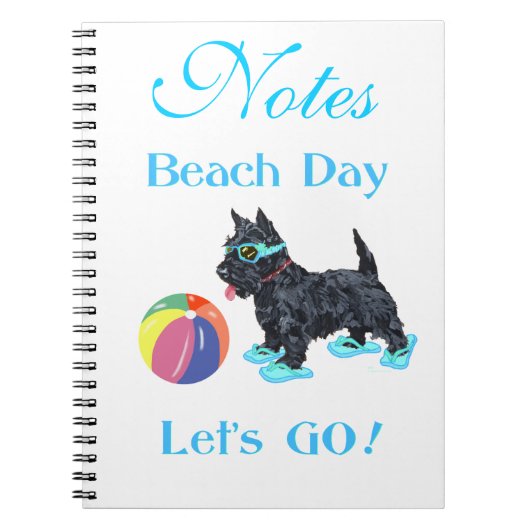 Beach Day Scottie Dog Notizblock (Vorderseite)