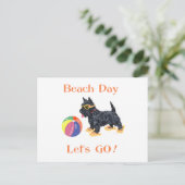 Beach Day Scottie Dog Postkarte (Stehend Vorderseite)