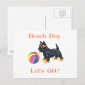 Beach Day Scottie Dog Postkarte (Vorne/Hinten)