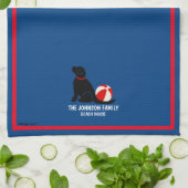 Beach Days Black Retriever Dog Küchentuch (Gefaltet)