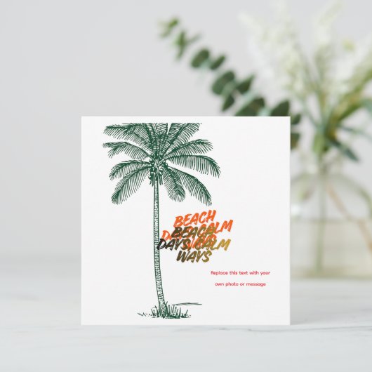 Beach Days Calm Ways Dankeskarte (Stehend Vorderseite)