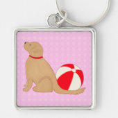 Beach Days Dog Candy Cotton Pink Key Chain Silver Schlüsselanhänger (Vorne)