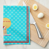 Beach Days Golden Christmas Aqua Küchentuch (Viertel Falte)