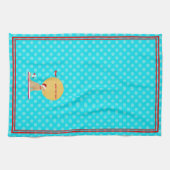 Beach Days Golden Christmas Aqua Küchentuch (Horizontal)