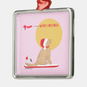 Beach Days Golden Christmas Rosa Ornament (Links)