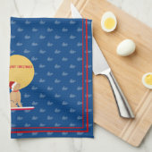 Beach Days Golden Christmas Whales Küche Handtuch (Viertel Falte)