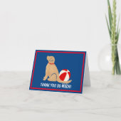 Beach Days Golden Retriever Hund Danke, Cards Dankeskarte (Vorderseite)
