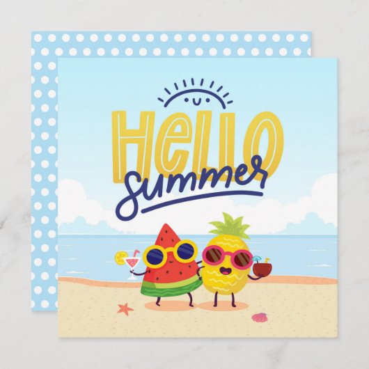 Beach Days Hello Summer Grußkarte (Vorne/Hinten)