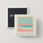 Beach Design Button (Vorne & Hinten)