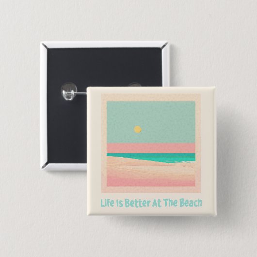 Beach Design Button (Vorne & Hinten)