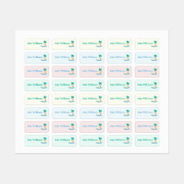 Beach Design Kids' Name Clothing School Labels Etiketten