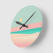 Beach Design Runde Wanduhr (Winkel)
