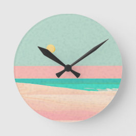 Beach Design Runde Wanduhr