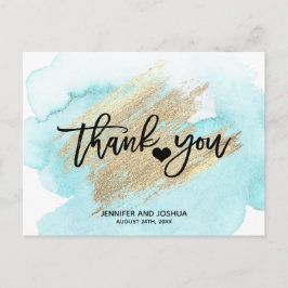 BEACH Destination Aqua Wedding Vielen Dank | FOTO Postkarte
