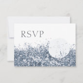 Beach Destination Blue Whimsical RSVP Card (Vorderseite)