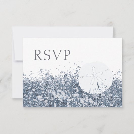 Beach Destination Blue Whimsical RSVP Card (Vorderseite)