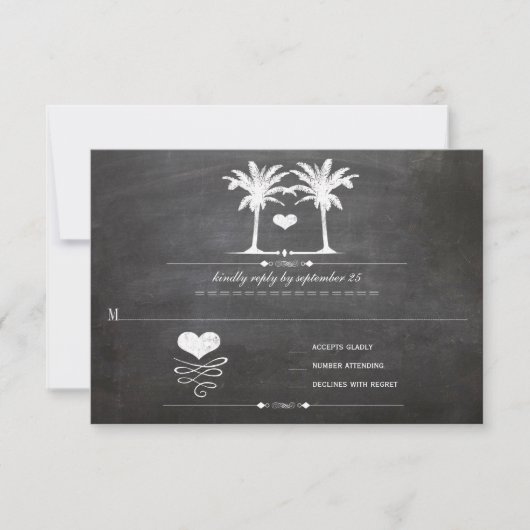 Beach Destination Chalkboard Typografie UAWG RSVP Karte (Vorderseite)