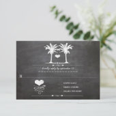 Beach Destination Chalkboard Typografie UAWG RSVP Karte (Stehend Vorderseite)