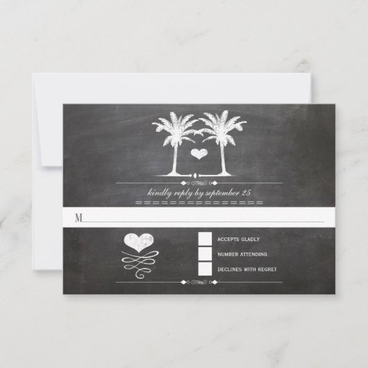Beach Destination Chalkboard Typografie UAWG RSVP Karte (Vorderseite)