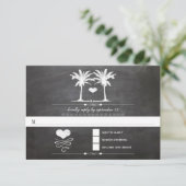 Beach Destination Chalkboard Typografie UAWG RSVP Karte (Stehend Vorderseite)