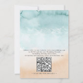 Beach Destination Elegant Modern QR Code Wedding Einladung (Rückseite)