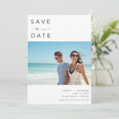 Beach Destination Elegant Photo Wedding Save The Date (Stehend Vorderseite)