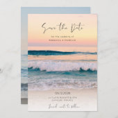 Beach Destination Foto Hochzeit Save The Date (Vorne/Hinten)