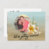 Beach Destination Foto Save the Date Ankündigungspostkarte (Vorne/Hinten)
