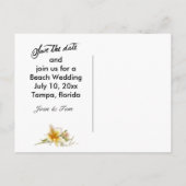 Beach Destination Foto Save the Date Ankündigungspostkarte (Rückseite)
