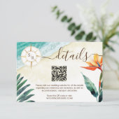 Beach Destination Passport Compass QR Code Details Begleitkarte (Stehend Vorderseite)