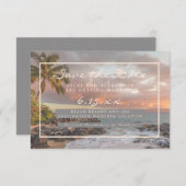 Beach Destination Rette unser Datum Hochzeit kein Save The Date (Vorne/Hinten)