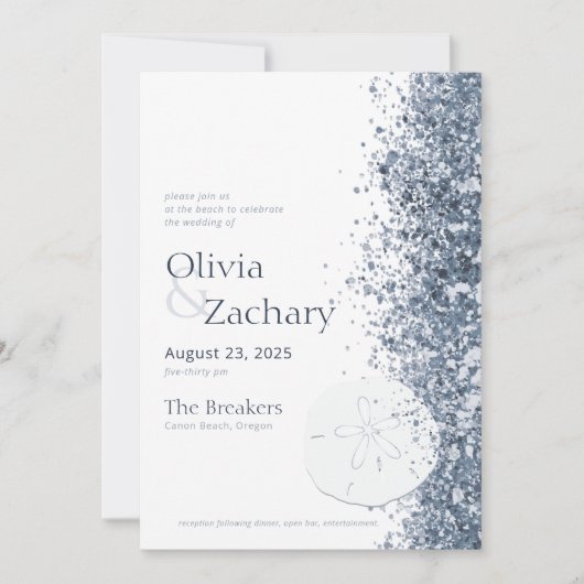 Beach Destination Sand Dollar Abend Einladung (Vorderseite)