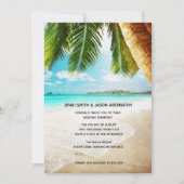 Beach Destination Tropical Wedding Einladung (Vorderseite)