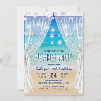 Beach Destination Überraschung Geburtstagsparty Einladung