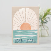 Beach Destination Wedding Photo Save the Date (Stehend Vorderseite)