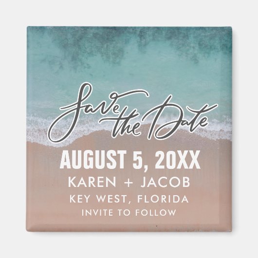Beach Destination Wedding Save the Date Magnet (Vorne)
