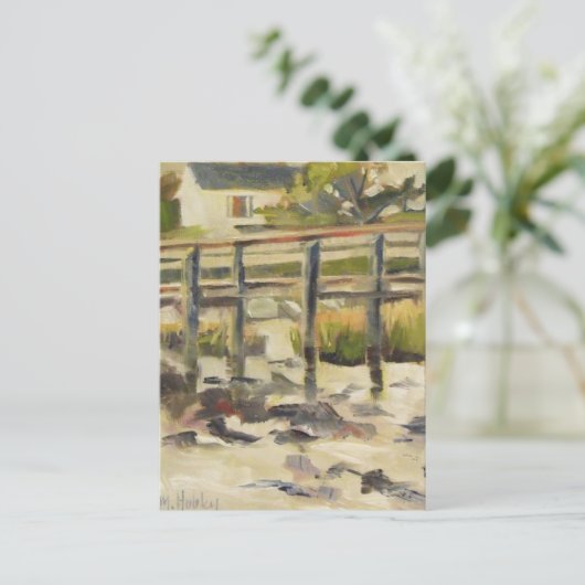 Beach Dock am Marsh Postkarte (Stehend Vorderseite)
