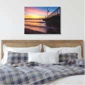 Beach Dock Scene Wrapped Canvas Leinwanddruck (Insitu (Schlafzimmer))