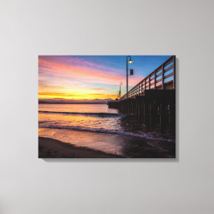 Beach Dock Scene Wrapped Canvas Leinwanddruck